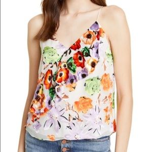 Alice + Olivia Lavonia Floral Ruffle Draped Top